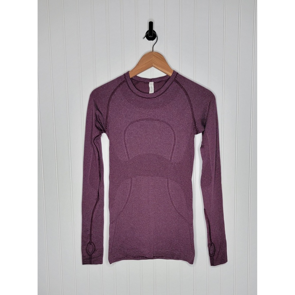Lululemon Swiftly Tech Long‎ Sleeve Shirt Women's Size 4 Heathered Plum